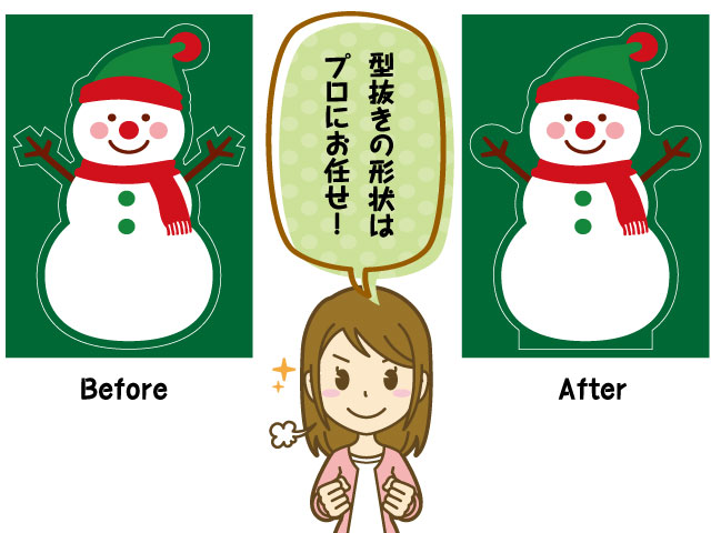 型抜きの形状はプロにお任せ!